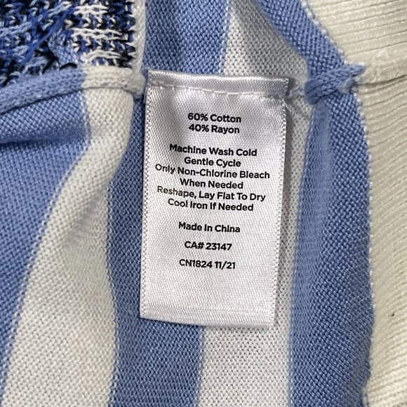 Talbots Petite Botanical Striped Crewneck Sweater – Size LP - Picture 6 of 11
